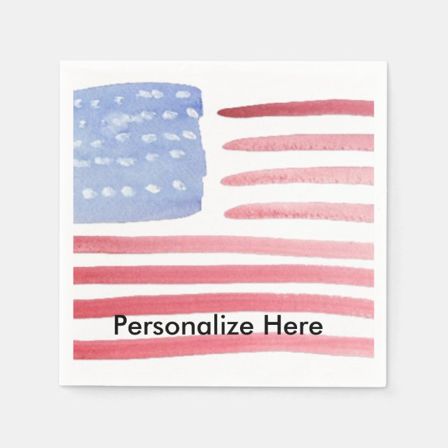 Amerikanska USA flagga Pappersservett (Framsidan)