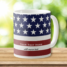 Amerikanska USA flagga Patriotic 4:e Anpassningsba Kaffemugg