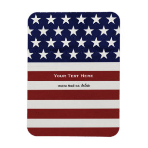 Amerikanska USA flagga Patriotic 4:e Anpassningsba Magnet