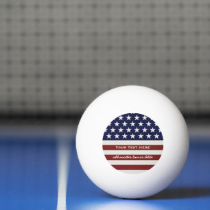 Amerikanska USA flagga Patriotic 4:e Anpassningsba Pingisboll