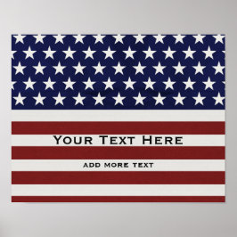 Amerikanska USA flagga Patriotic 4:e Anpassningsba Poster