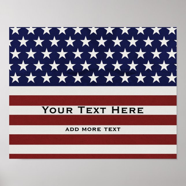 Amerikanska USA flagga Patriotic 4:e Anpassningsba Poster (Framsidan)