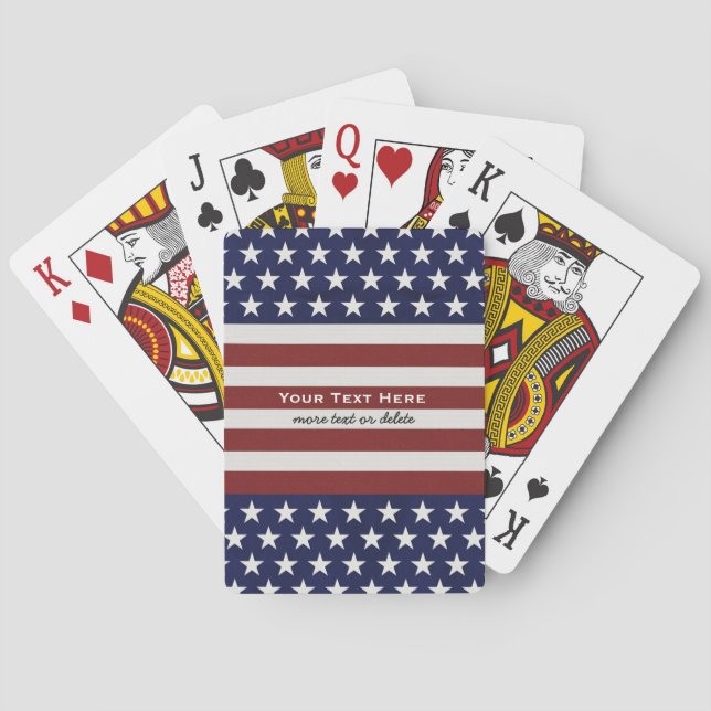 Amerikanska USA flagga Patriotic 4:e Anpassningsba Spel Kort (Baksidan)