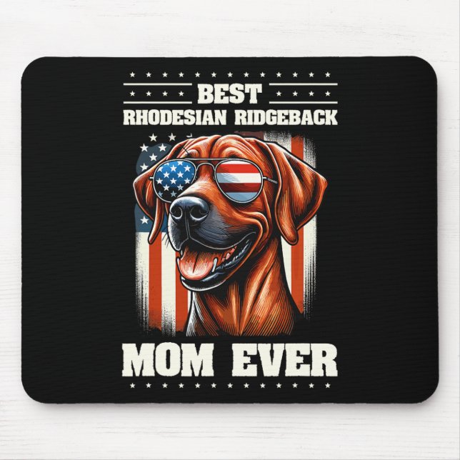 Amerikanska USA flagga Rhodesian Ridgeback 4:e jul Musmatta (Framsidan)