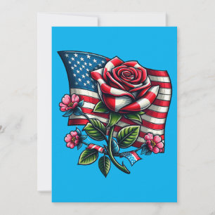 Amerikanska USA flagga ro Patriotic Art Julkort