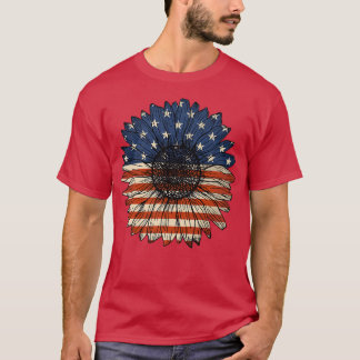 Amerikanska USA flagga solrosor 4:e juli United St T Shirt