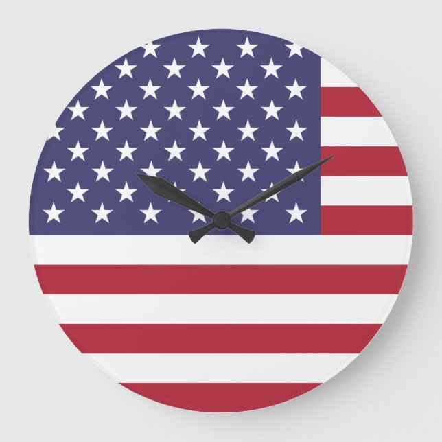 Amerikanska (USA) flagga Stor Klocka (Framsida)