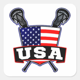 Amerikanska USA Lacrosse Fyrkantigt Klistermärke