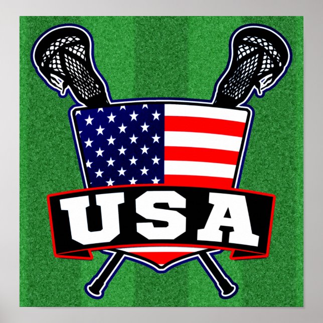 Amerikanska USA Lacrosse Poster (Framsidan)