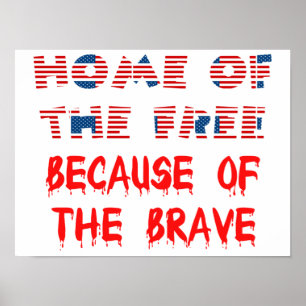 Amerikanska USA Patriotic Home of the free Quotes Poster