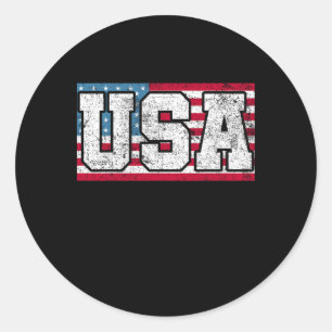Amerikanska USA:s Flagga 4 juli Runt Klistermärke