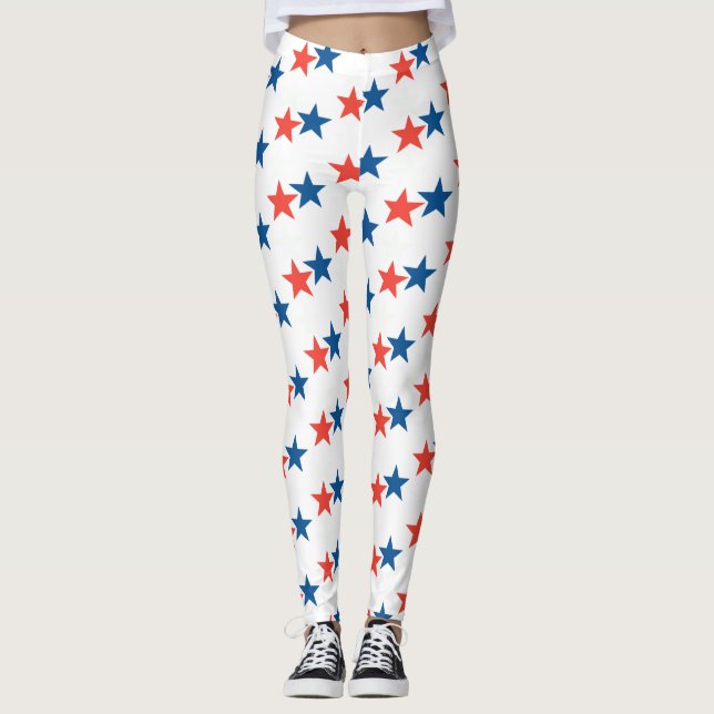 Amerikanska/ USA stjärn Leggings (Framsida)