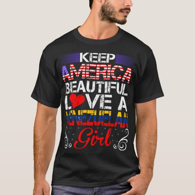 Amerikanska vackra Kärlek venezelanska flickor Gif T Shirt (Framsida)