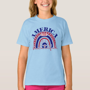 Amerikanska vackra regnbågen t shirt