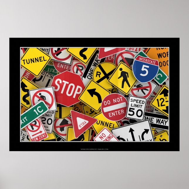 Amerikanska vägmärken poster (Framsidan)