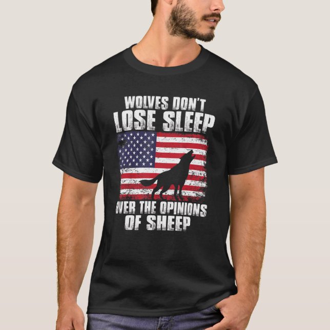 Amerikanska Vargar förlorar inte över att somna ås T Shirt (Framsida)