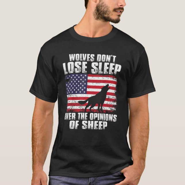 Amerikanska Vargar förlorar inte över att somna ås T Shirt (Framsida)