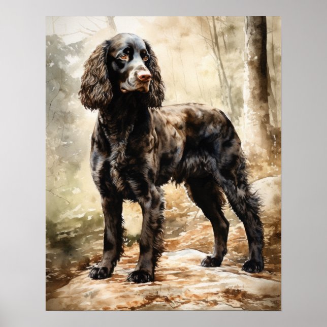 Amerikanska Vatten Spanska Hund Art Print Poster (Framsidan)