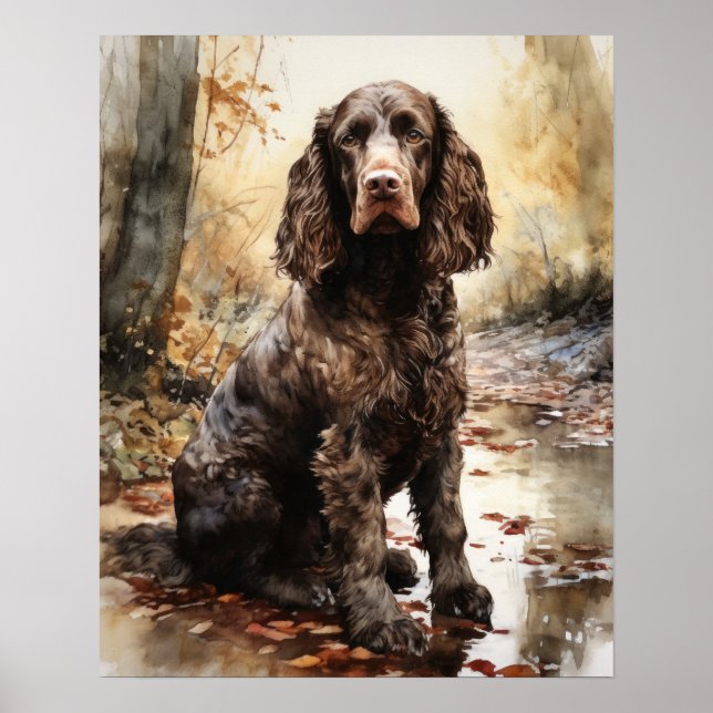 Amerikanska Vatten Spanska Hund Art Print Poster (Framsidan)