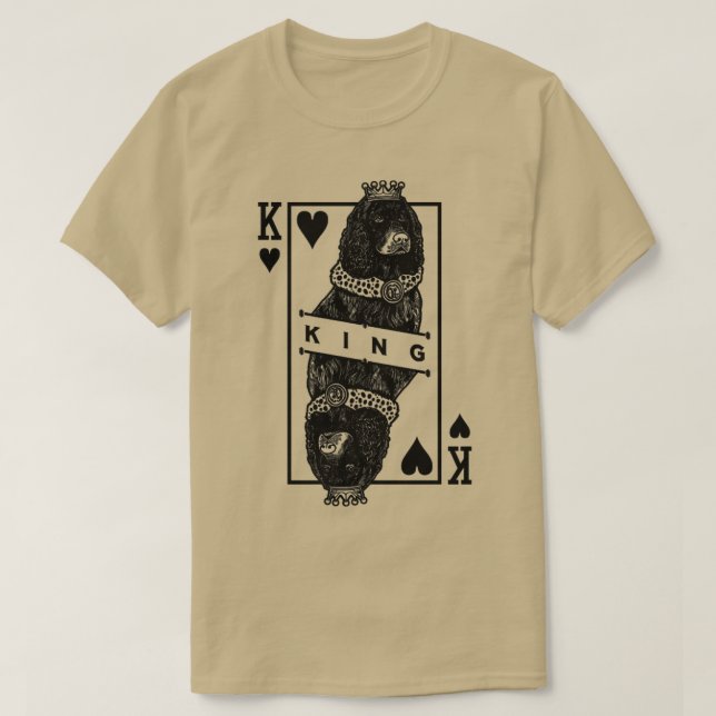 Amerikanska Vatten-spanska Kung vid Hearts Rolig h T Shirt (Design framsida)
