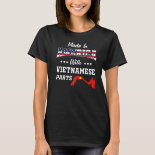 Amerikanska vietnamesiska delar Vietnam Karta USA T Shirt