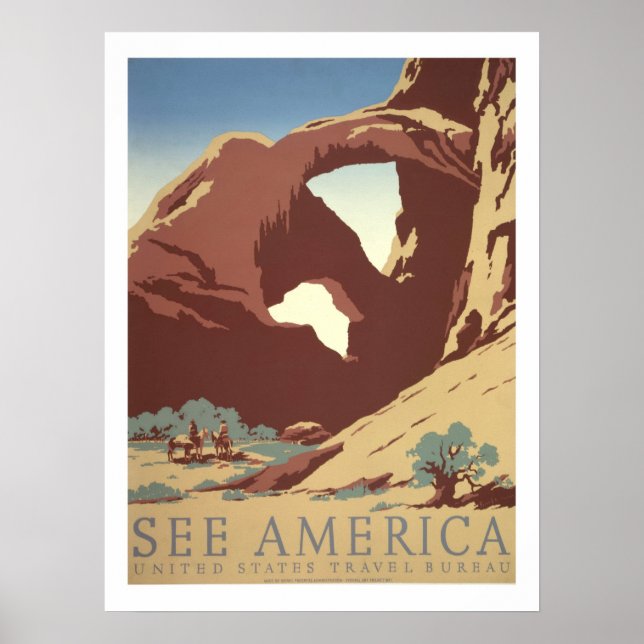 Amerikanska Vintage resor Poster (Framsidan)
