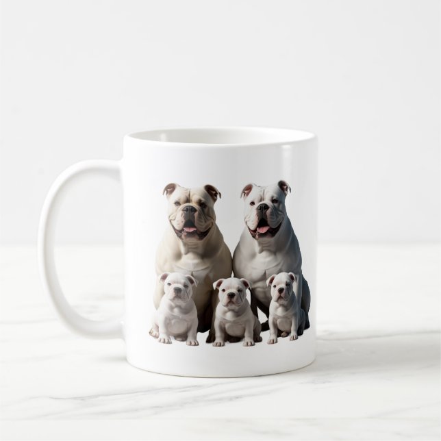 Amerikanska vita bullhundar kaffemugg (Vänster)