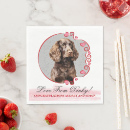 Amerikanska Water Spaniel Bröllokduktyg med Foto Pappersservett