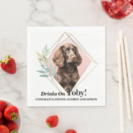 Amerikanska Water Spaniel Bröllops Servetter med F