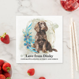 Amerikanska Water Spaniel Bröllops Servetter med F