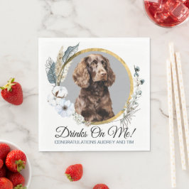 Amerikanska Water Spaniel Bröllops Servetter med F