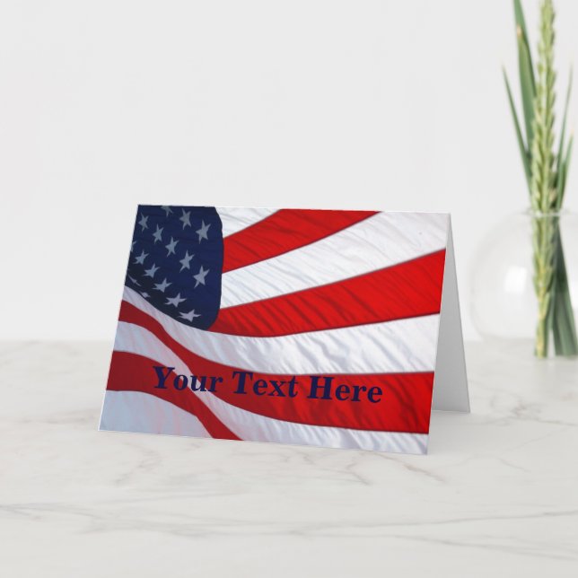 Amerikanska Wave Flagga Greeting Card 2 Kort (Framsida)