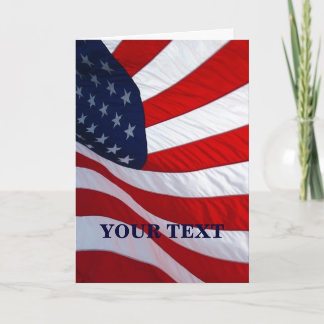 Amerikanska Wave Flagga Greeting Card Kort (Framsida)