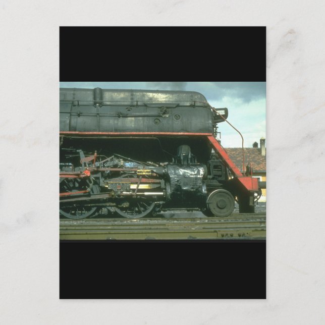 Amerikanskbyggda Skyliner poserar för Ånglok Vykort (Framsida)