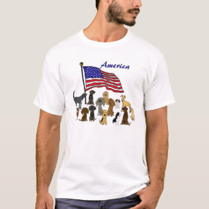 Amerikanskjorta för flaggor BZ och valp T-shirt