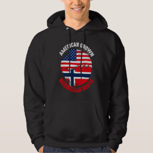 Amerikanskodlad Norska Rötter Vintage Flaggor för Hoodie