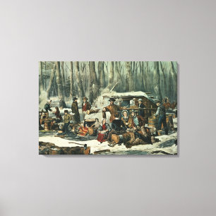 Amerikanskogplats - lönn som sockrar, 1856 canvastryck