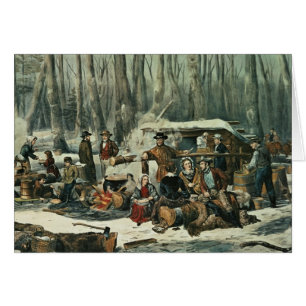 Amerikanskogplats - lönn som sockrar, 1856 hälsningskort