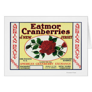 AmerikanskönhetEatmor Cranberries brännmärker Hälsningskort
