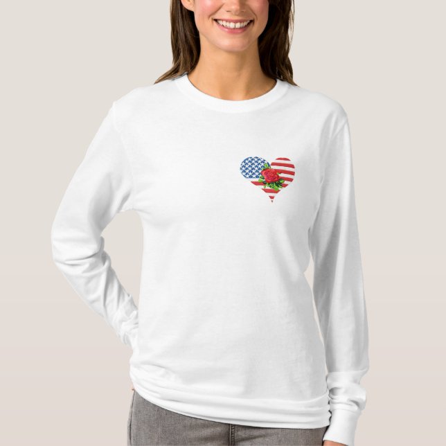 Amerikanskönhethjärta T-shirt (Framsida)
