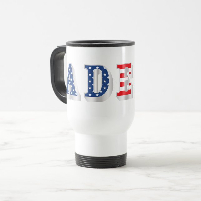 AMERIKANSKT ADEPT - Teckendesign Resemugg (Framsida vänster)