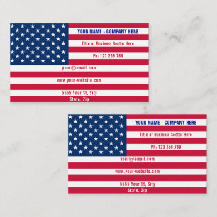 Amerikanskt Affärskort USA - Patriotiskt Flagga Visitkort