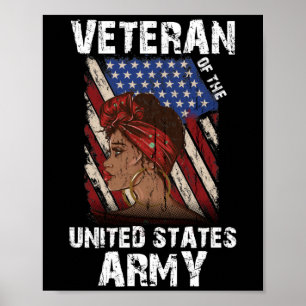 Amerikanskt afrikanskt veteran Female Melanin US Poster