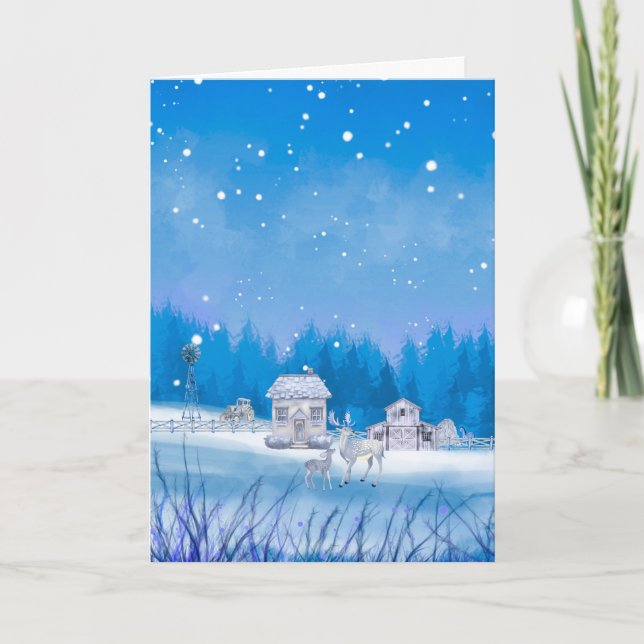 Amerikanskt Bondesignatur Vikad Högtidsstkort Helgkort (Framsida)