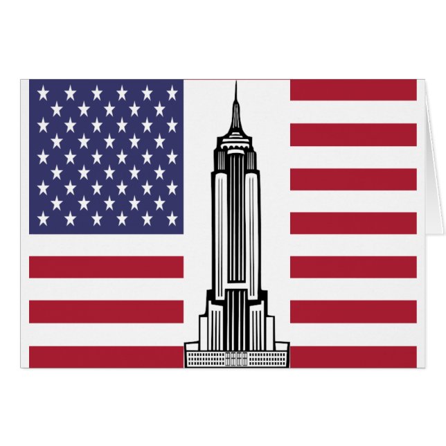 Amerikanskt Flagga Byggnad Note Card OBS Kort (Framsidan Horizontal)