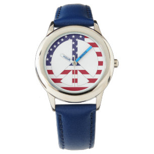 AMERIKANSKT FLAGGA FREDSTECKEN ARMBANDSUR