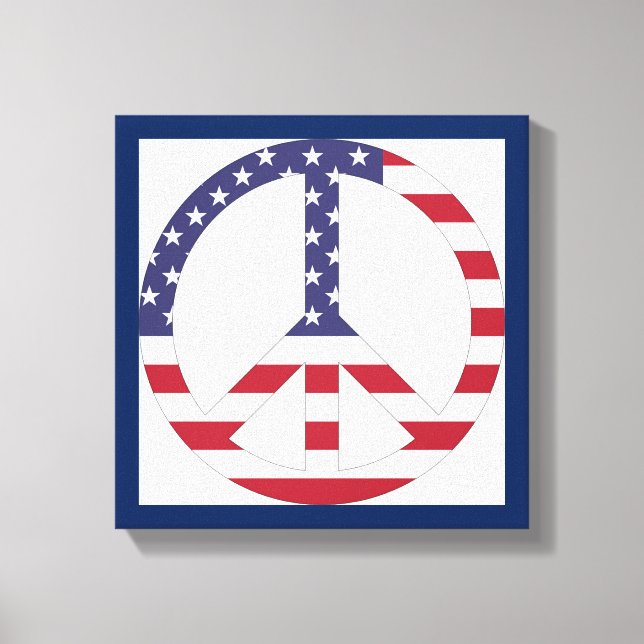 AMERIKANSKT FLAGGA FREDSTECKEN CANVASTRYCK (Framsida)