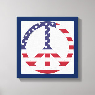AMERIKANSKT FLAGGA FREDSTECKEN CANVASTRYCK