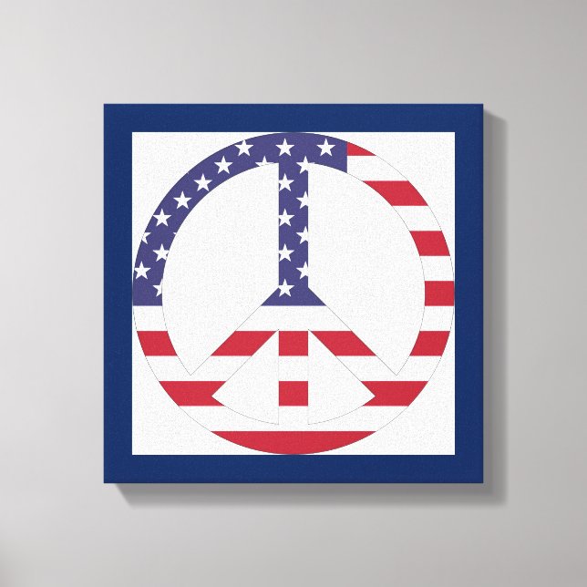 AMERIKANSKT FLAGGA FREDSTECKEN CANVASTRYCK (Framsida)