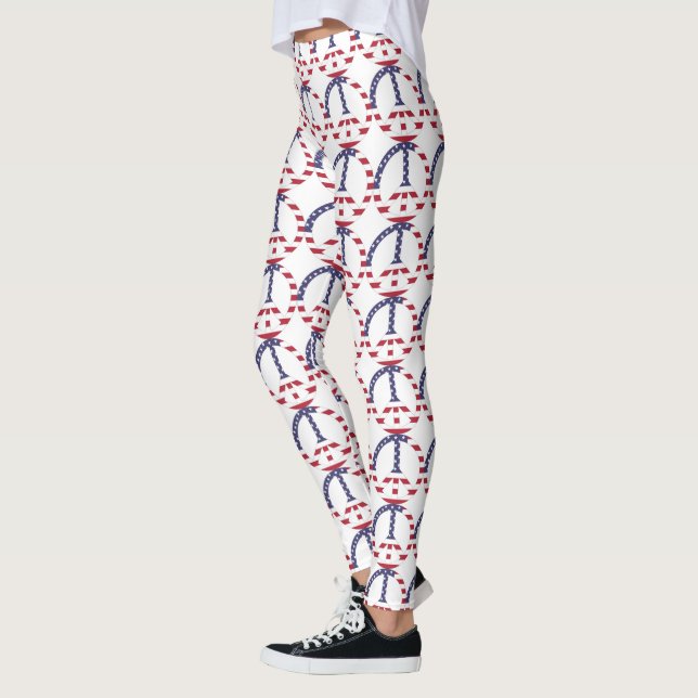 AMERIKANSKT FLAGGA FREDSTECKEN LEGGINGS (Vänster)